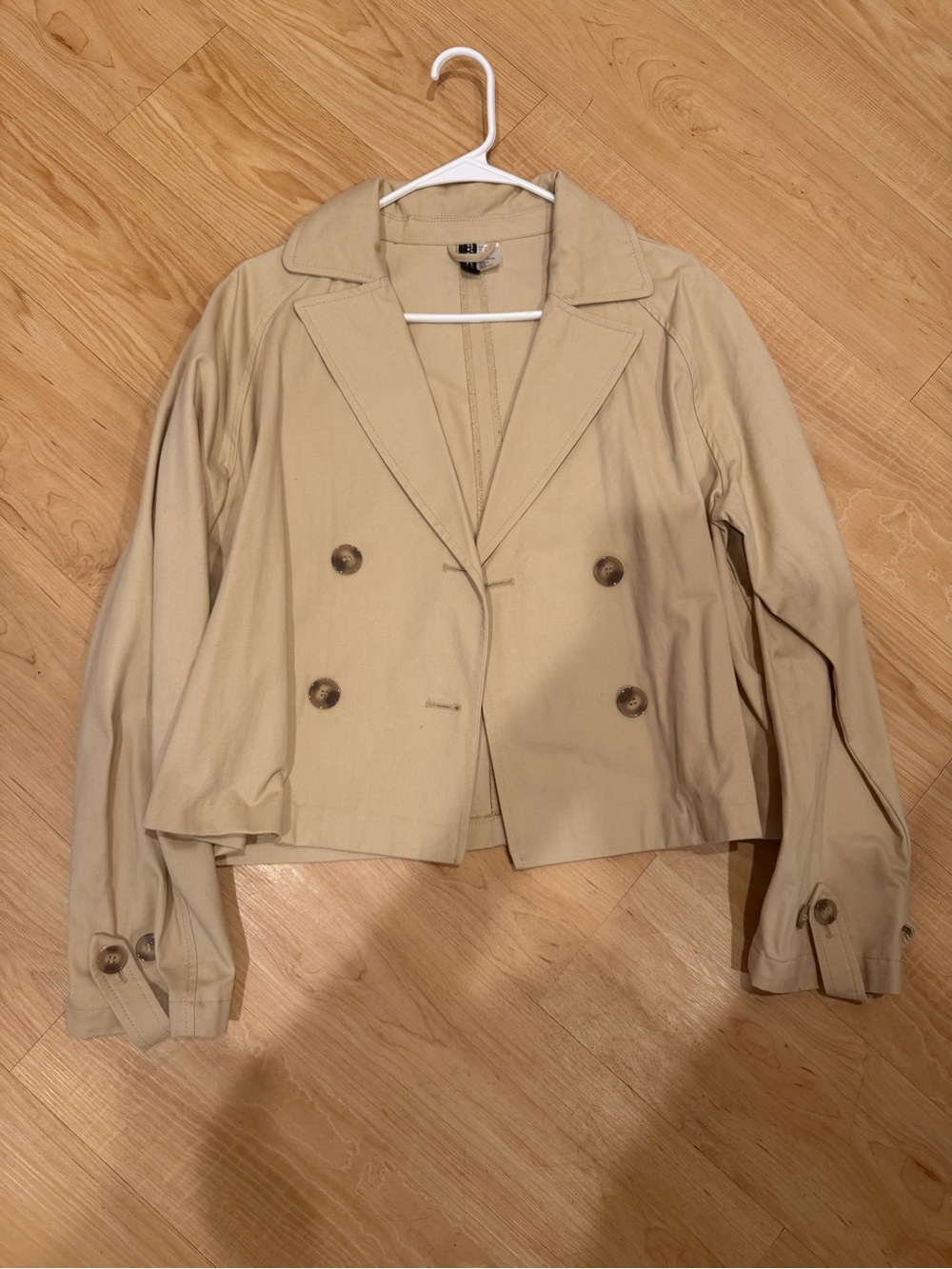 H&M Cropped beige Women's Trench Jacket - Beige